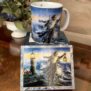 LANG & WISE CALEB'S LIGHTHOUSE Painting STEWART SHERWOOD COFFEE CUP 2000 MUG New